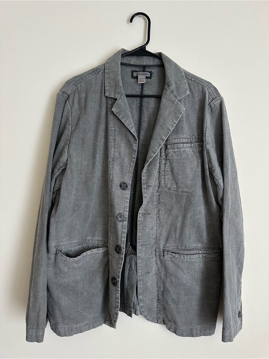 Carbon2Cobalt Other - Carbon2Cobalt Linen Cotton Unstructured Blazer Jacket Gray Men’s Medium